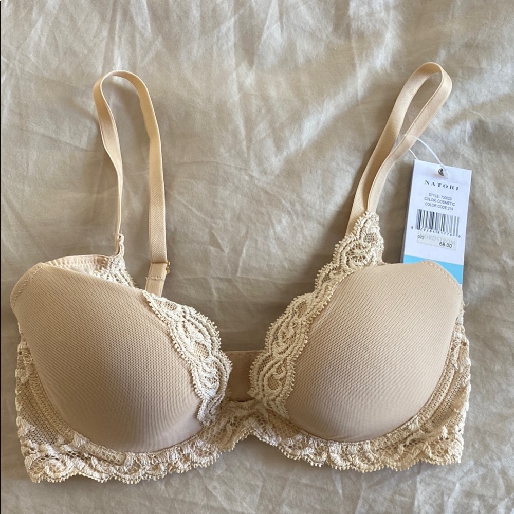 Natori Feathers, Nude NWT, 32C